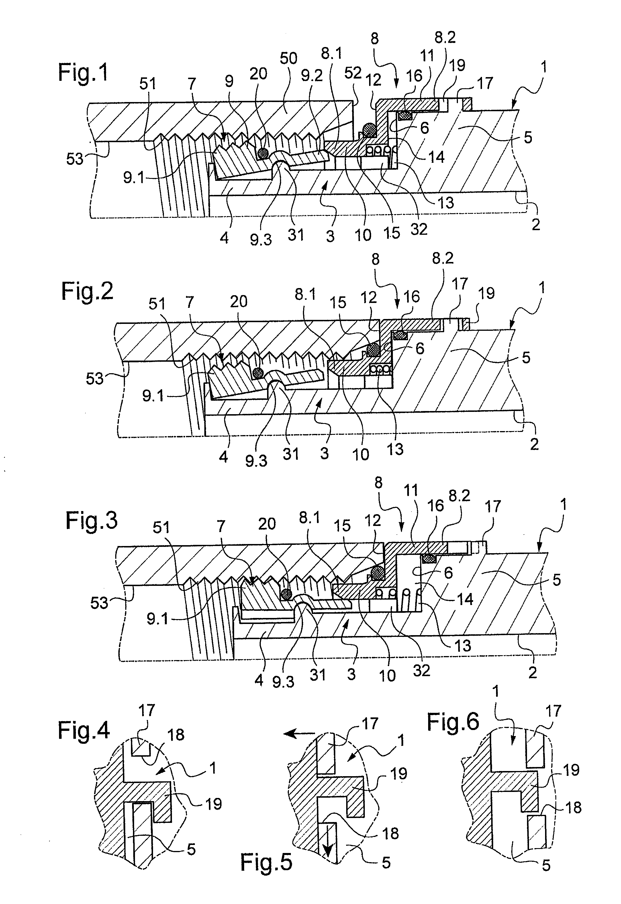 Coupling device fitted with instantaneous or quasi-instantaneous anchor means