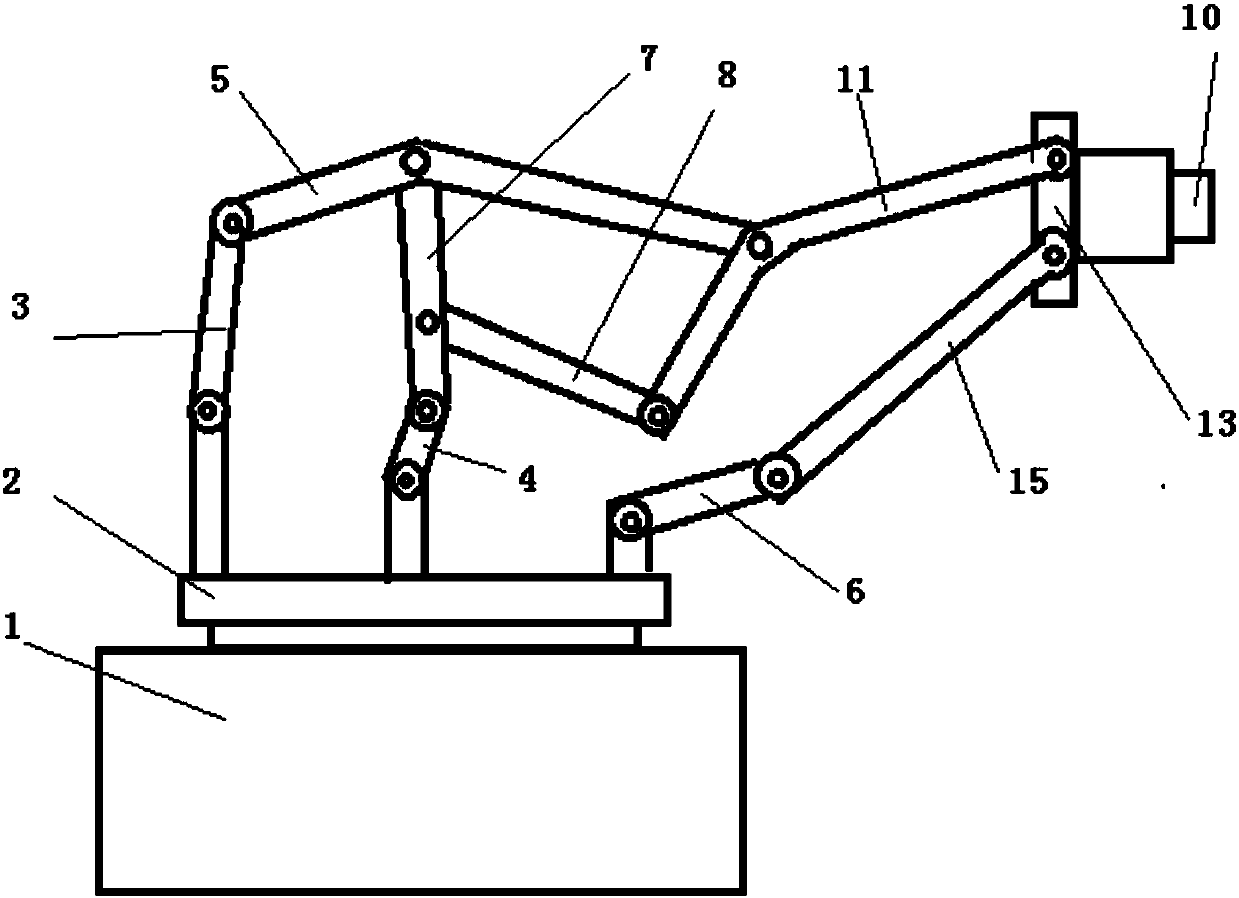 Multi-connecting-rod spraying mechanical device adopting closed-chain structure