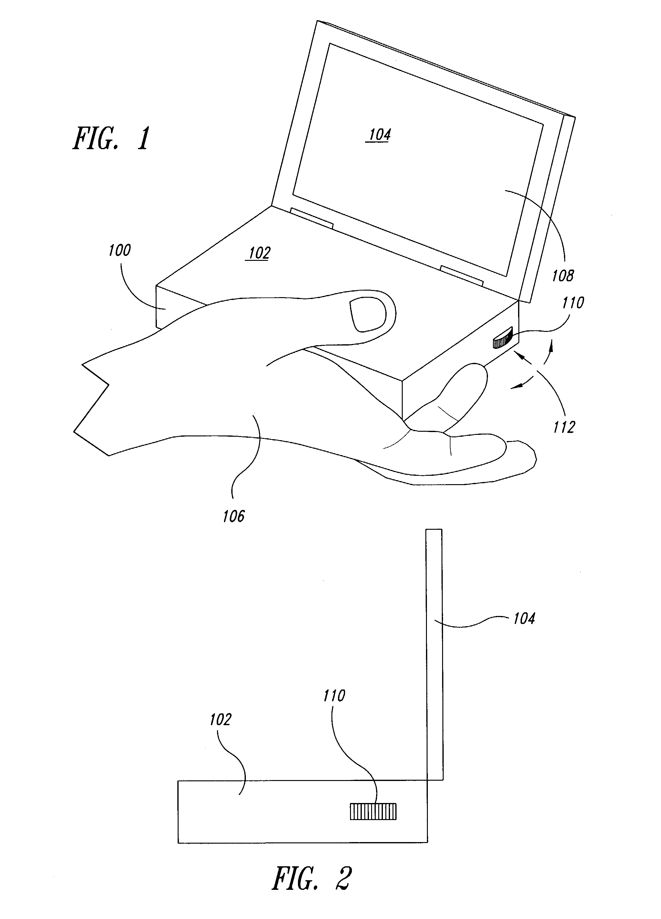 Navigation and selection control for a hand-held portable computer
