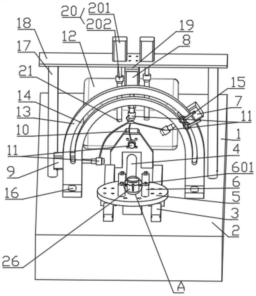 Multi-kinetic-energy detection test bed for oil-gas separator and detection method