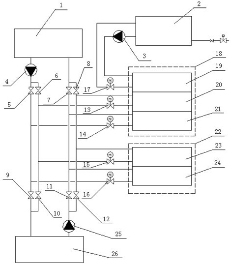 Energy-saving system using heat recovery type water source heat pump unit and control method for energy-saving system