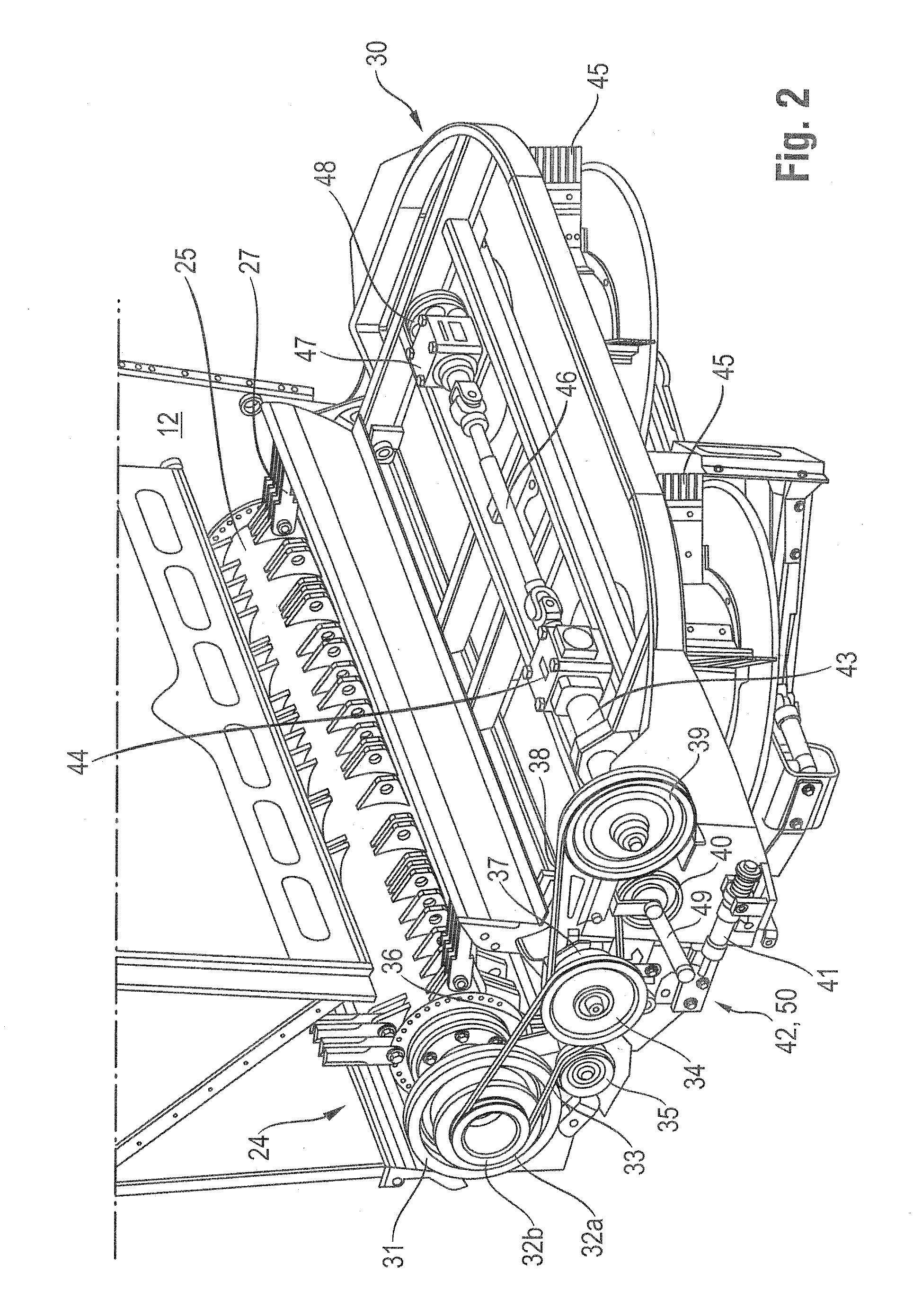 Combine harvester comprising a chopping mechanism