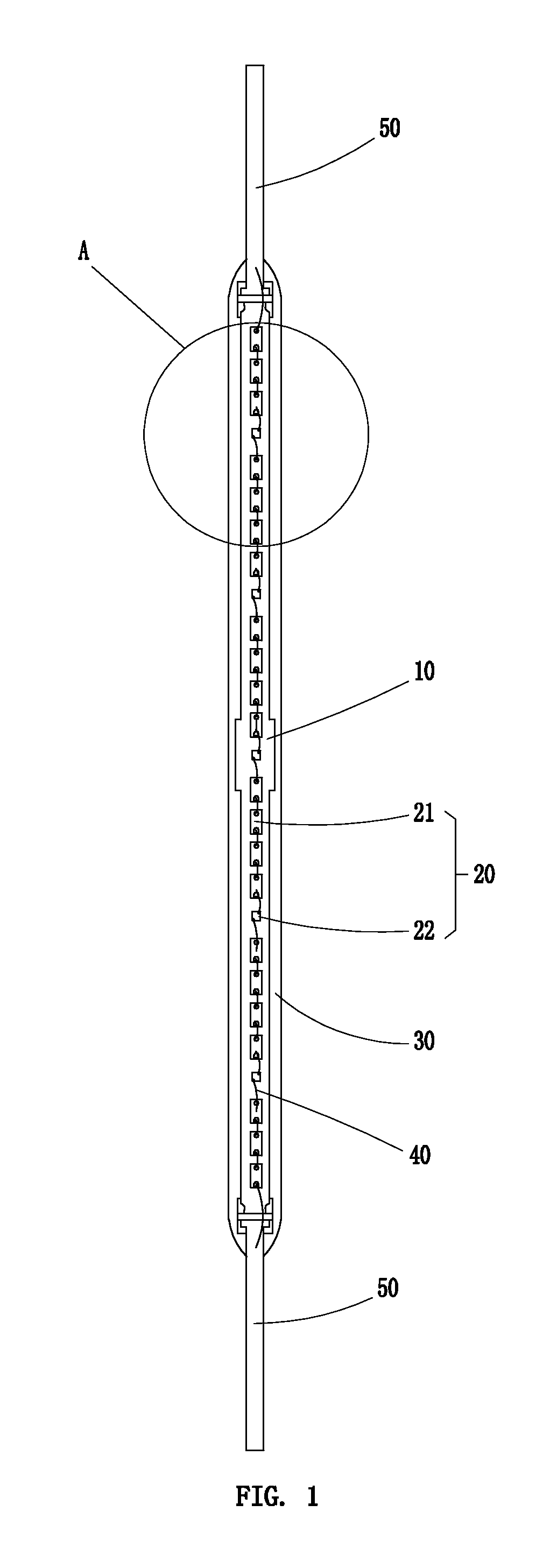LED light and filament thereof