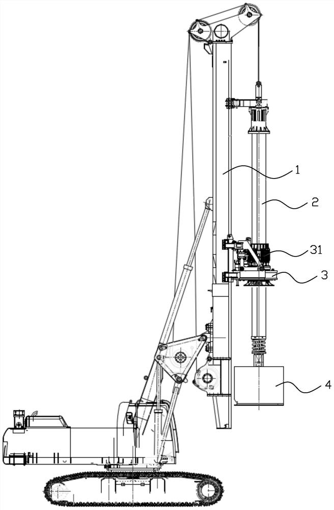 Power head damper and rotary drilling rig