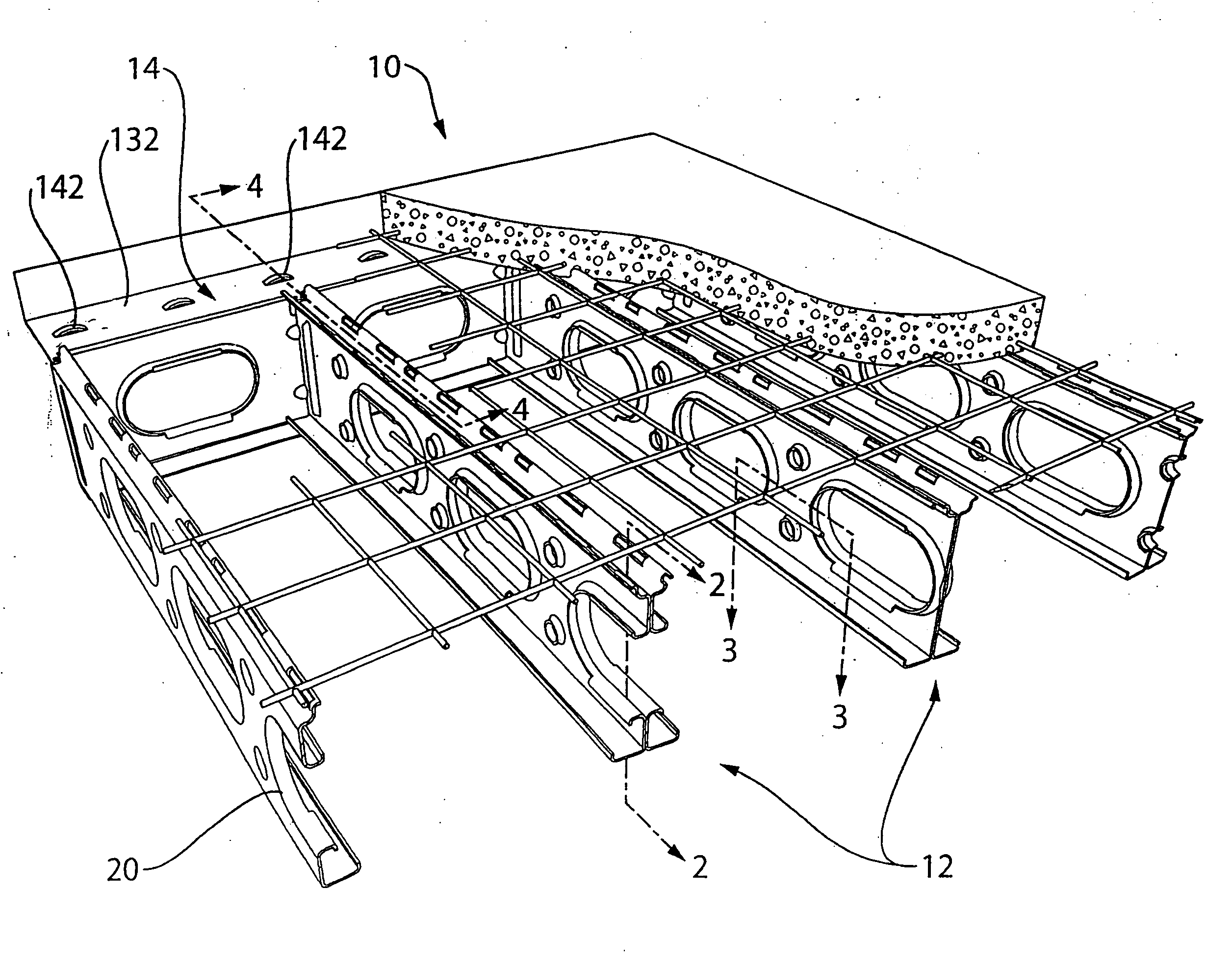Floor system with steel joists having openings with edge reinforcements and method