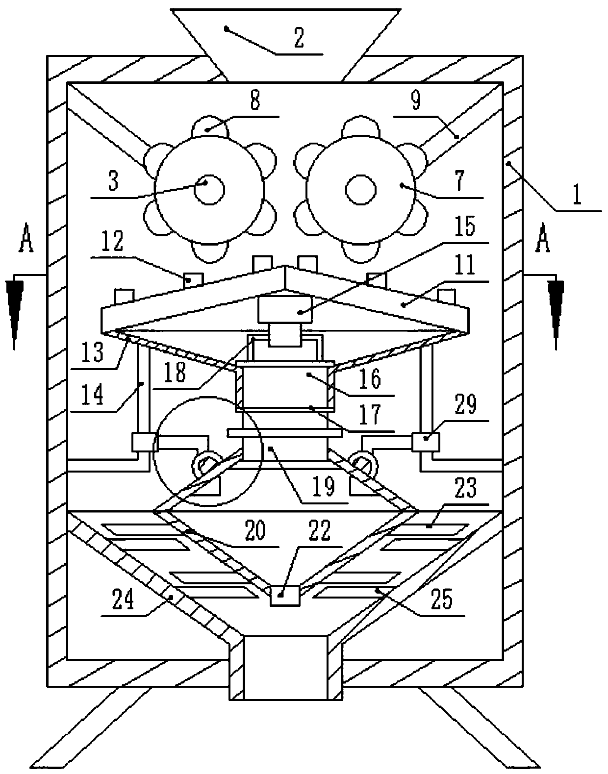 Agricultural high-efficiency chemical fertilizer stirring device