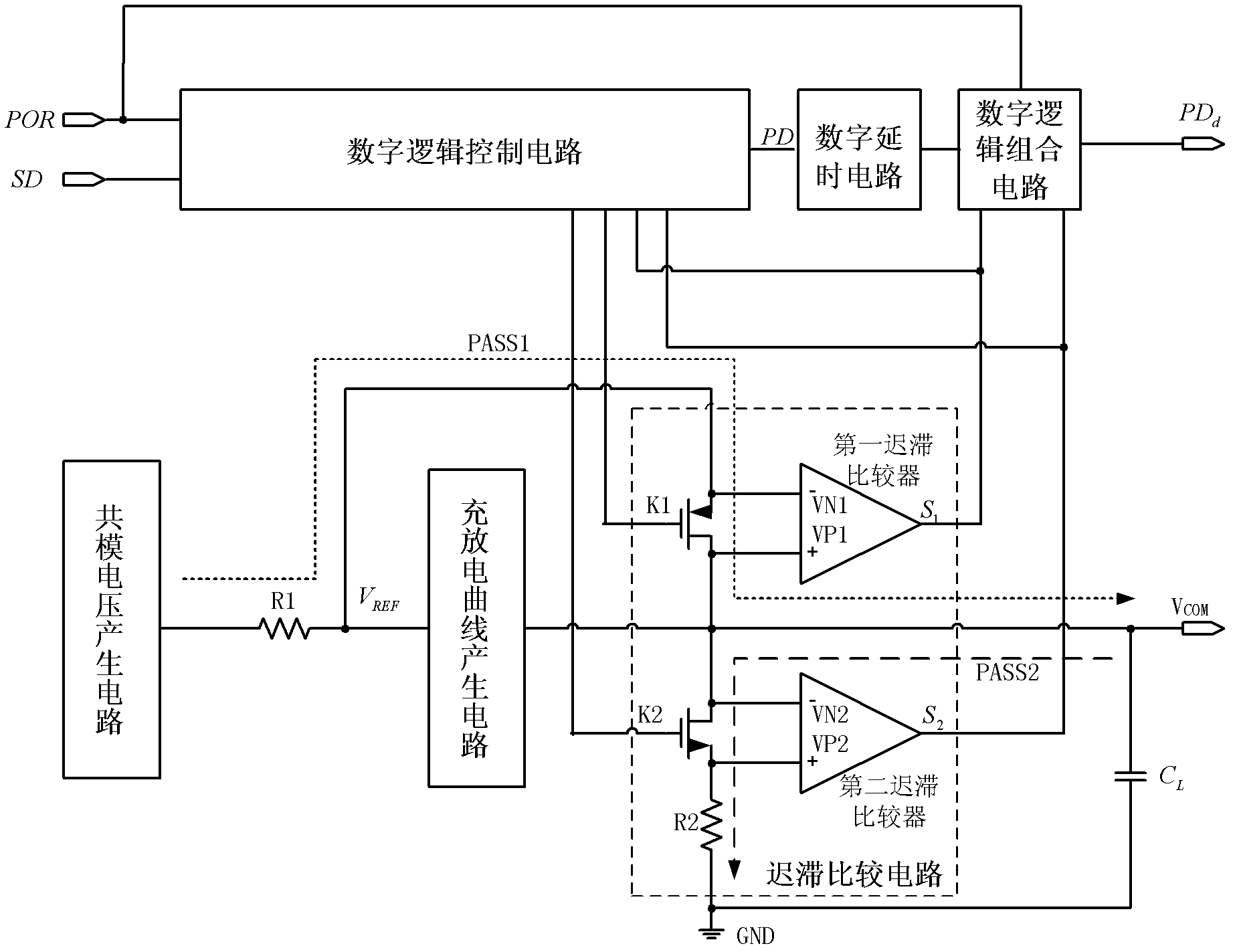 Audio squelch system with hysteresis comparison circuit
