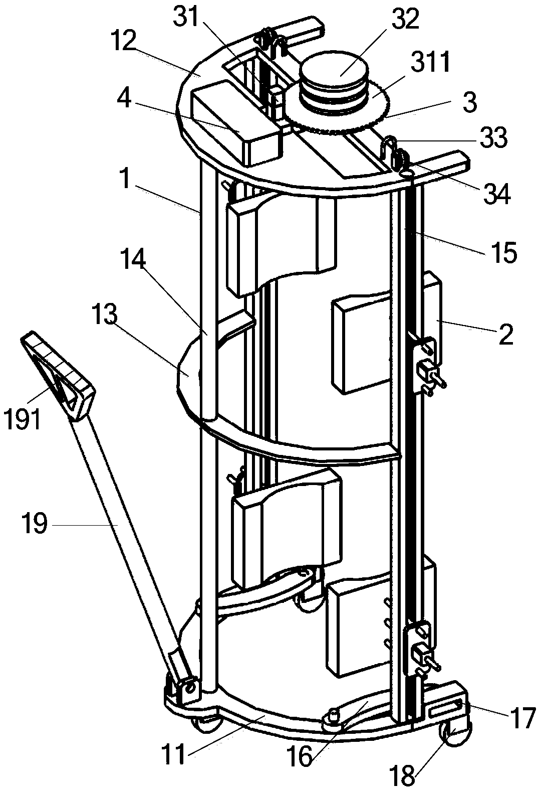 An electric oil drum handling device