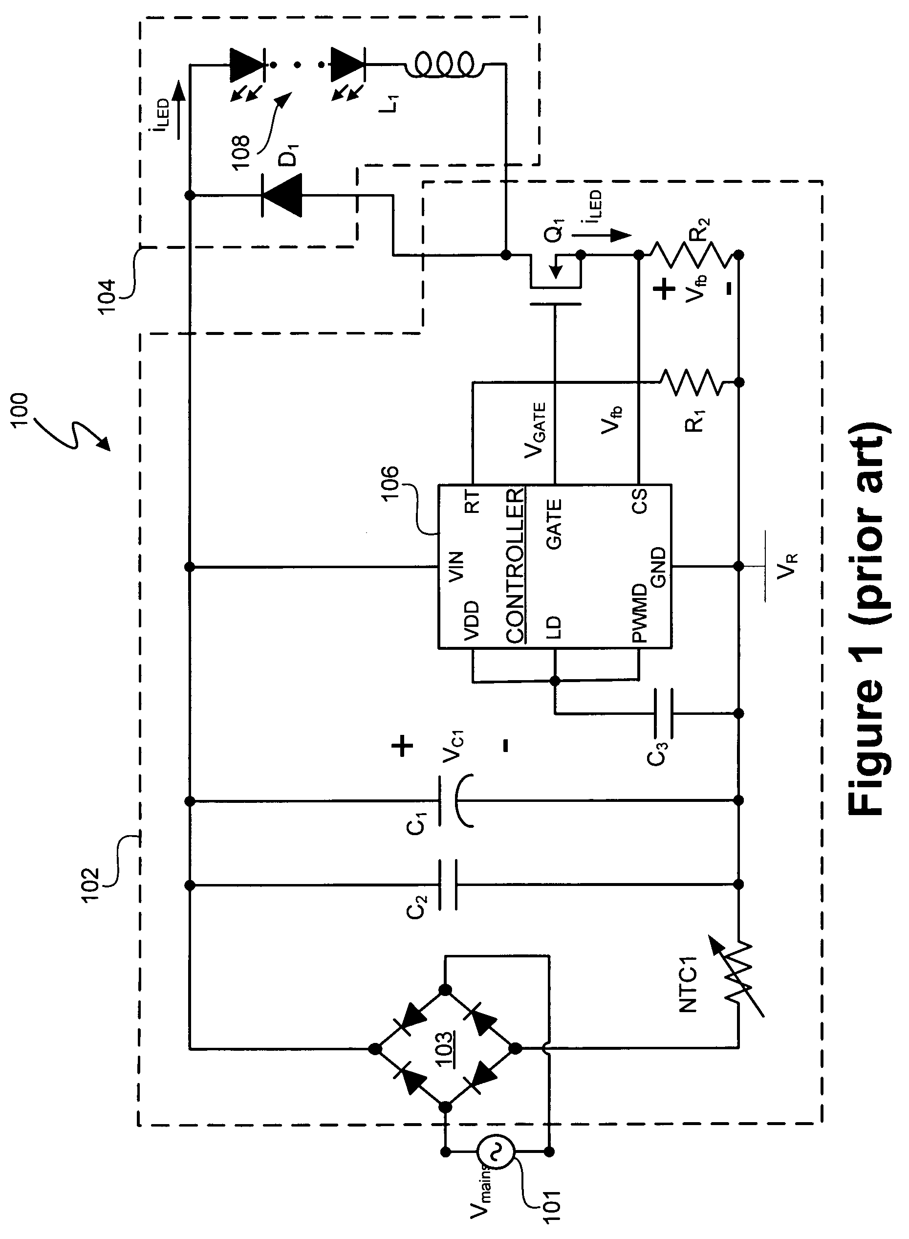 Power control system for current regulated light sources