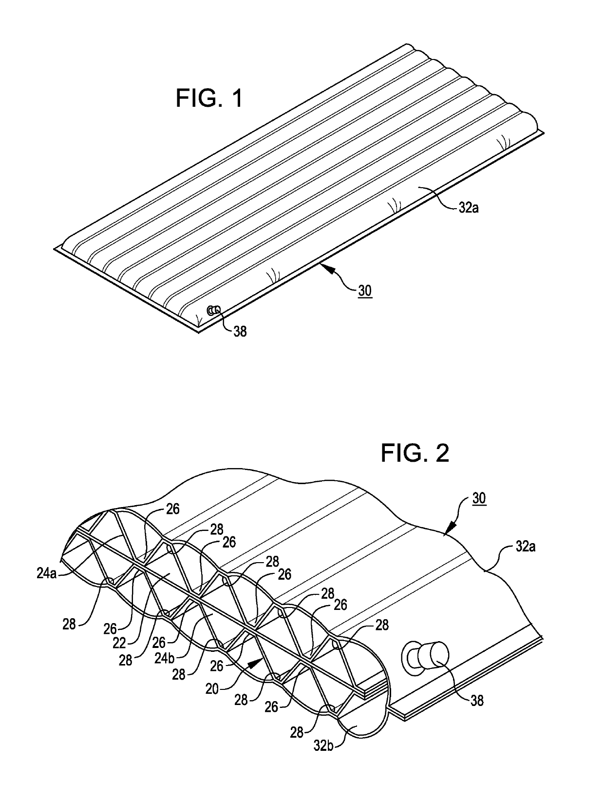 Cellular matrix with integrated radiant and/or convection barriers particularly for use with inflatable bodies