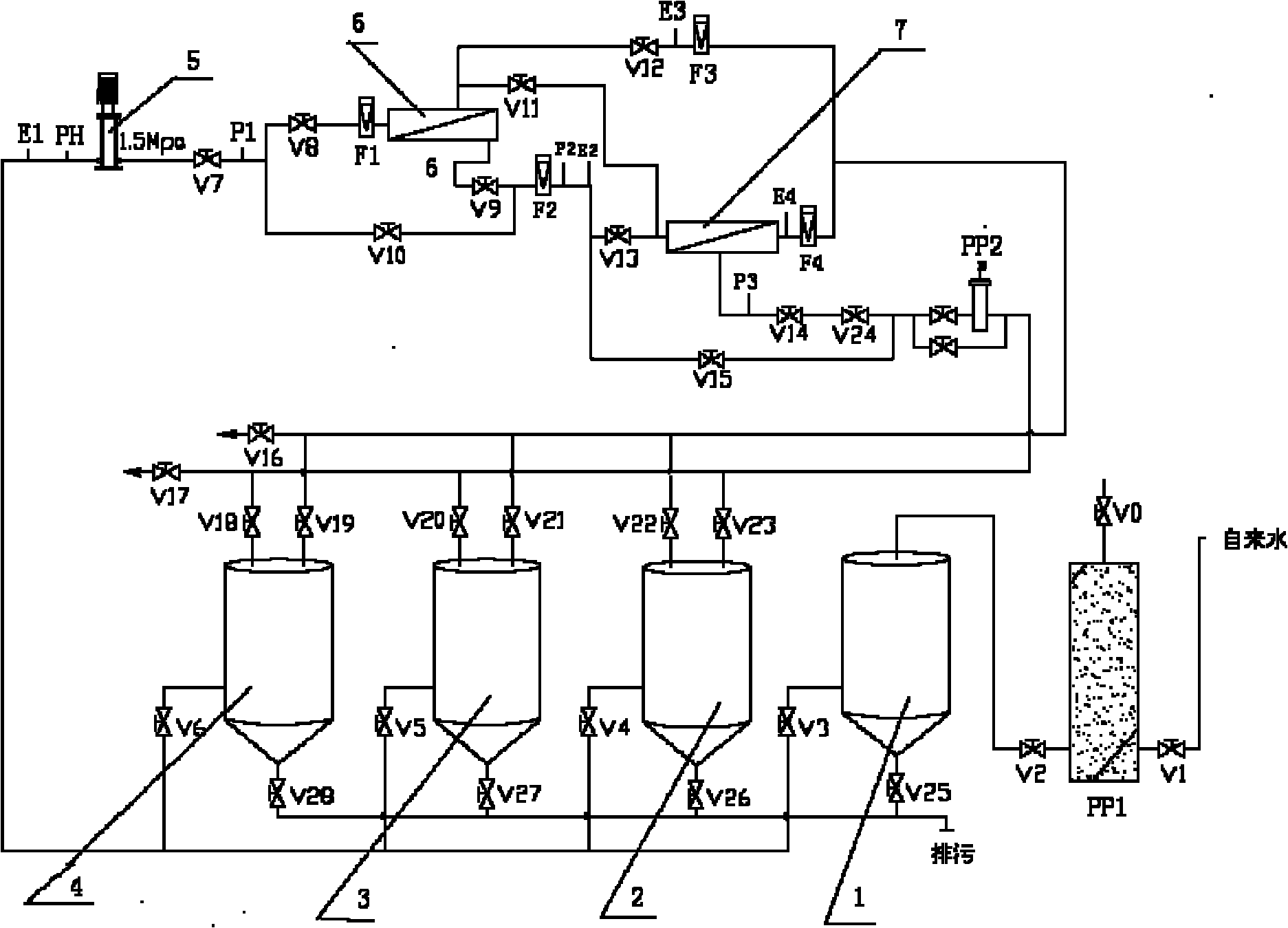 Off-line washing and repairing device for multifunctional waste reverse osmosis membrane