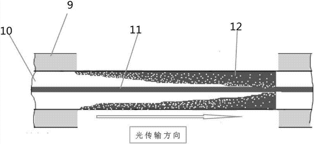 Fiber cladding power filter and manufacturing method thereof