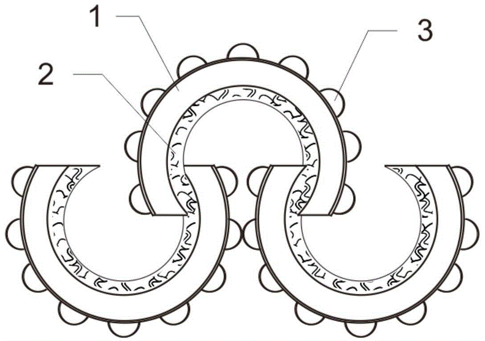 Semi-circular inter-embedded green ecological bricks