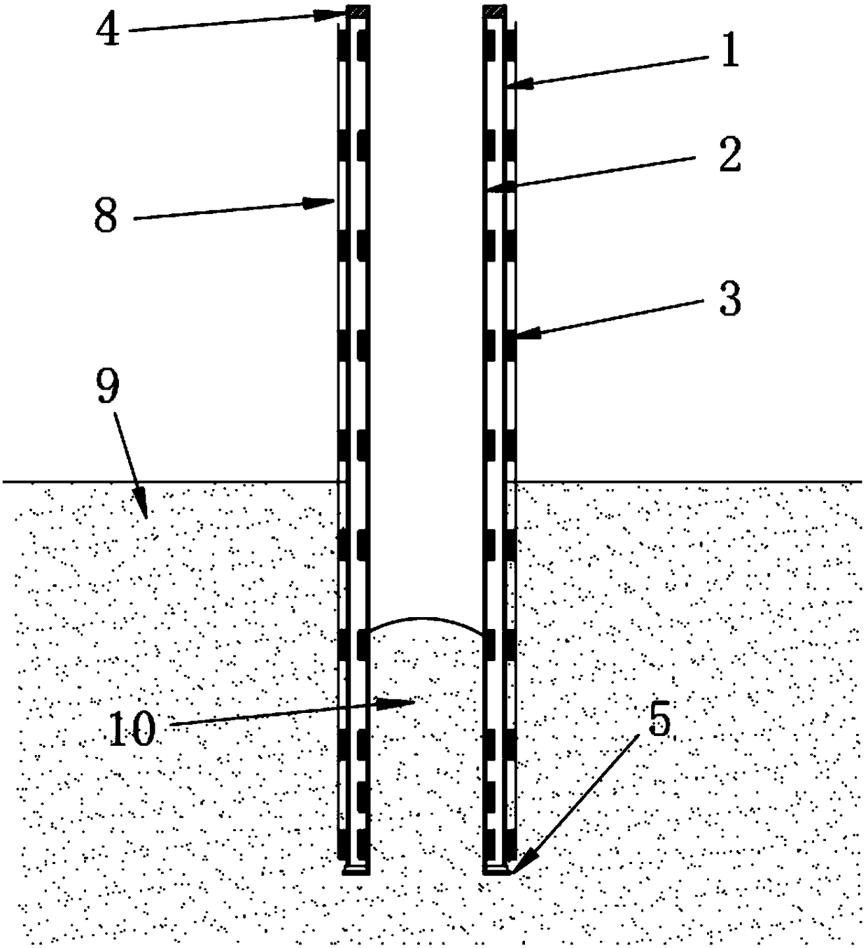 Device for detecting inner and outer rubbing resistance of steel pipe piles