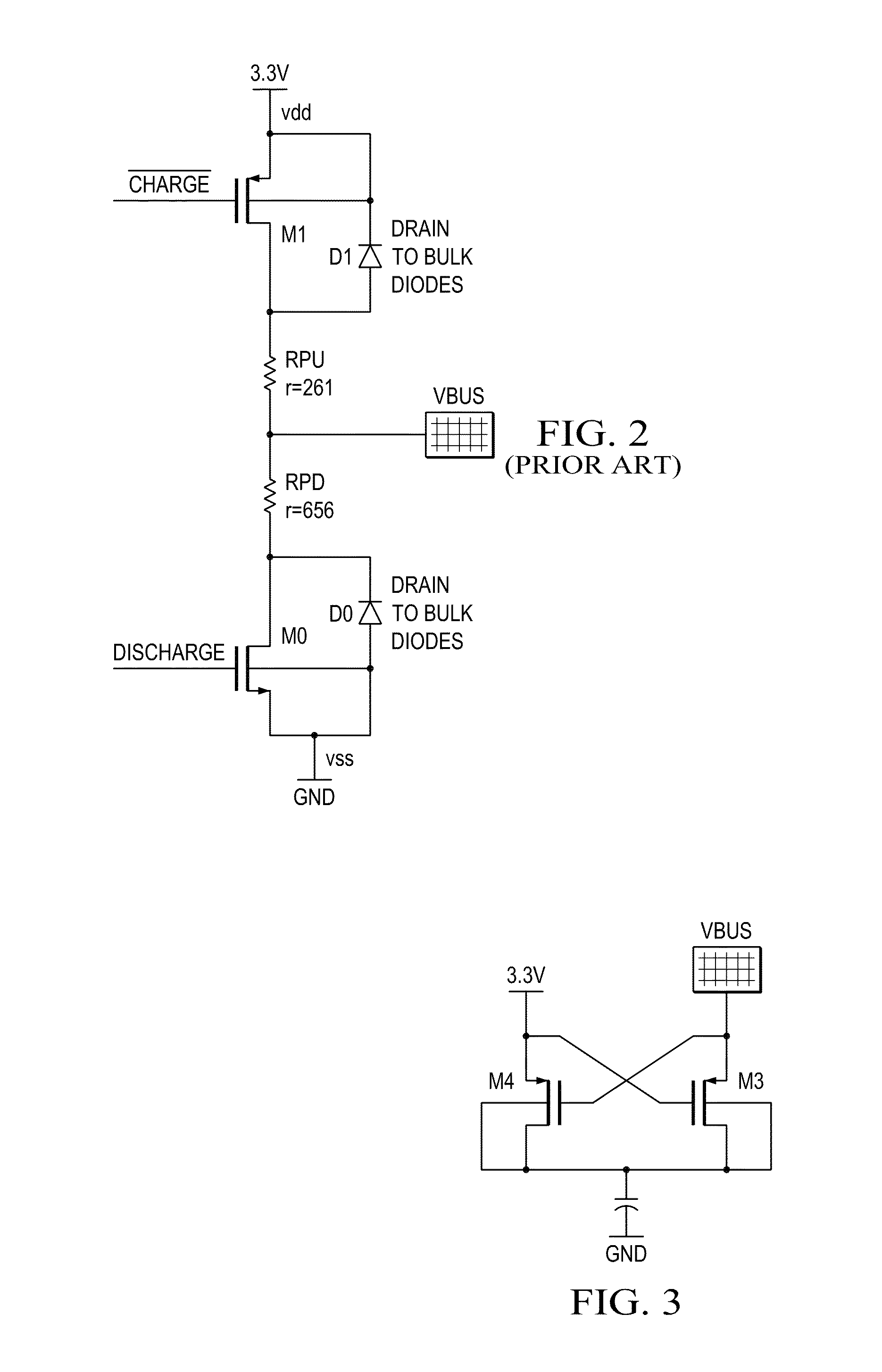 Architecture for VBUS pulsing in UDSM processes