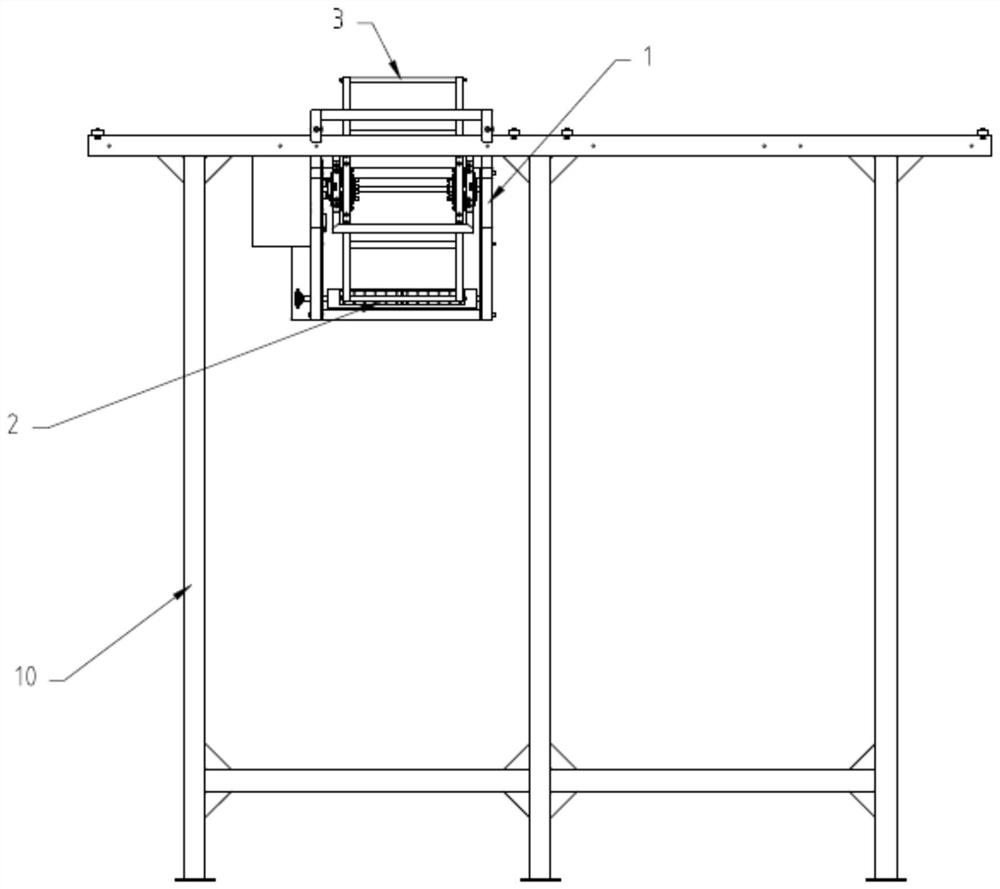 A device for automatically separating and unloading stacked baskets