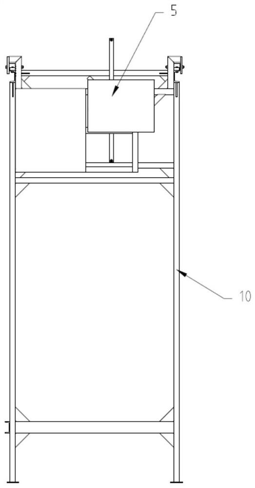 A device for automatically separating and unloading stacked baskets