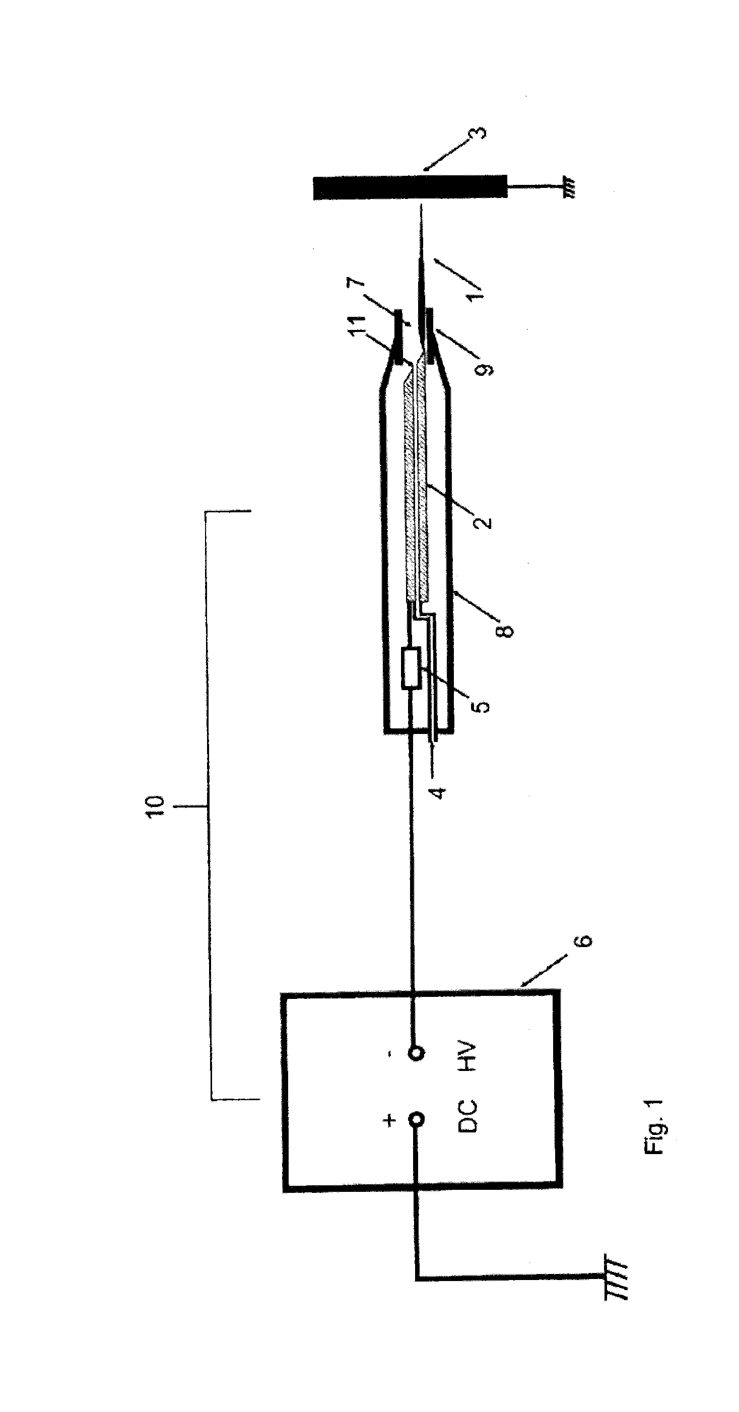 Device and method for generating a pulsed anisothermal atmospheric pressure plasma