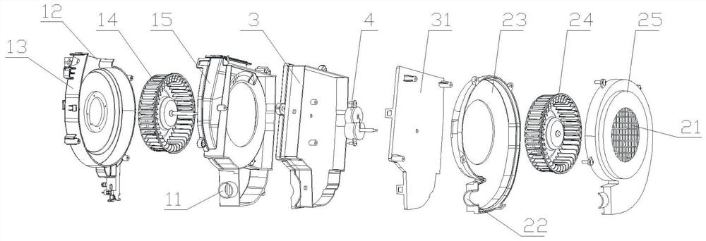 Air exchange assembly, air exchange device and air conditioning system