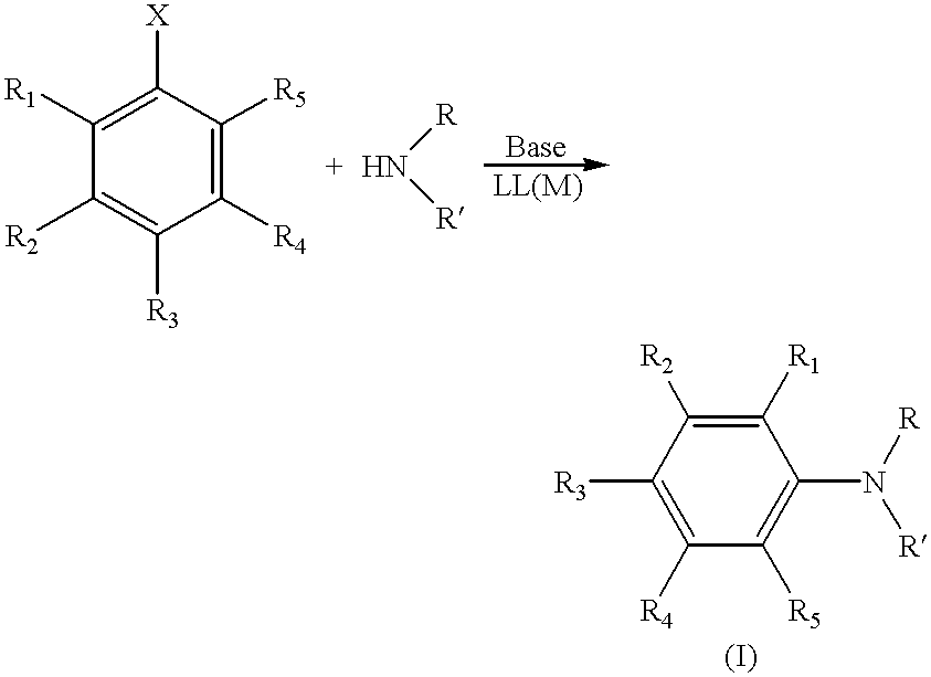 Transition metal-catalyzed process for preparing N-aryl amine compounds