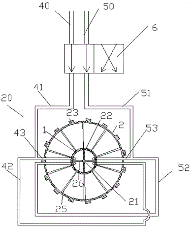 Water pumping device with connecting part with radial narrow slot and buffered limited pipe section
