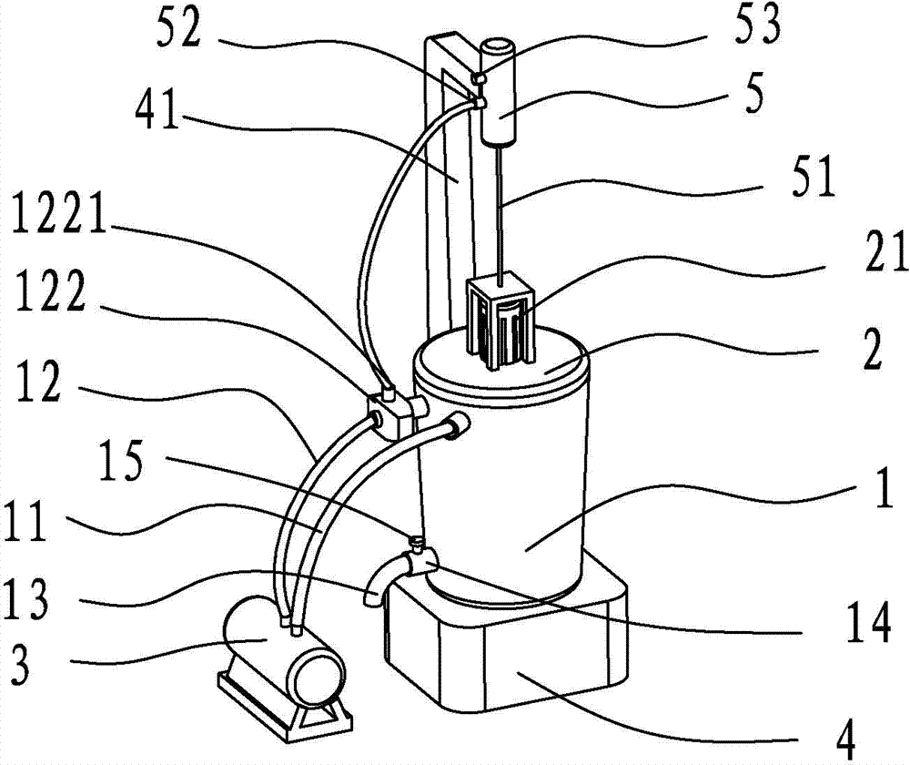 Discharging opening structure of vacuum stirring barrel