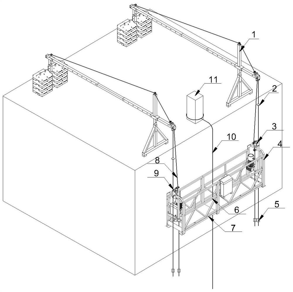 Hanging basket bracket mechanism on structural beam and installation method