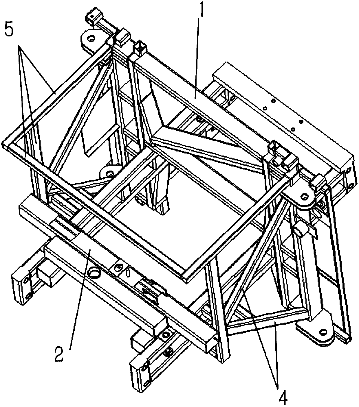 Welding tooling for the extended platform of the standard section of the lift