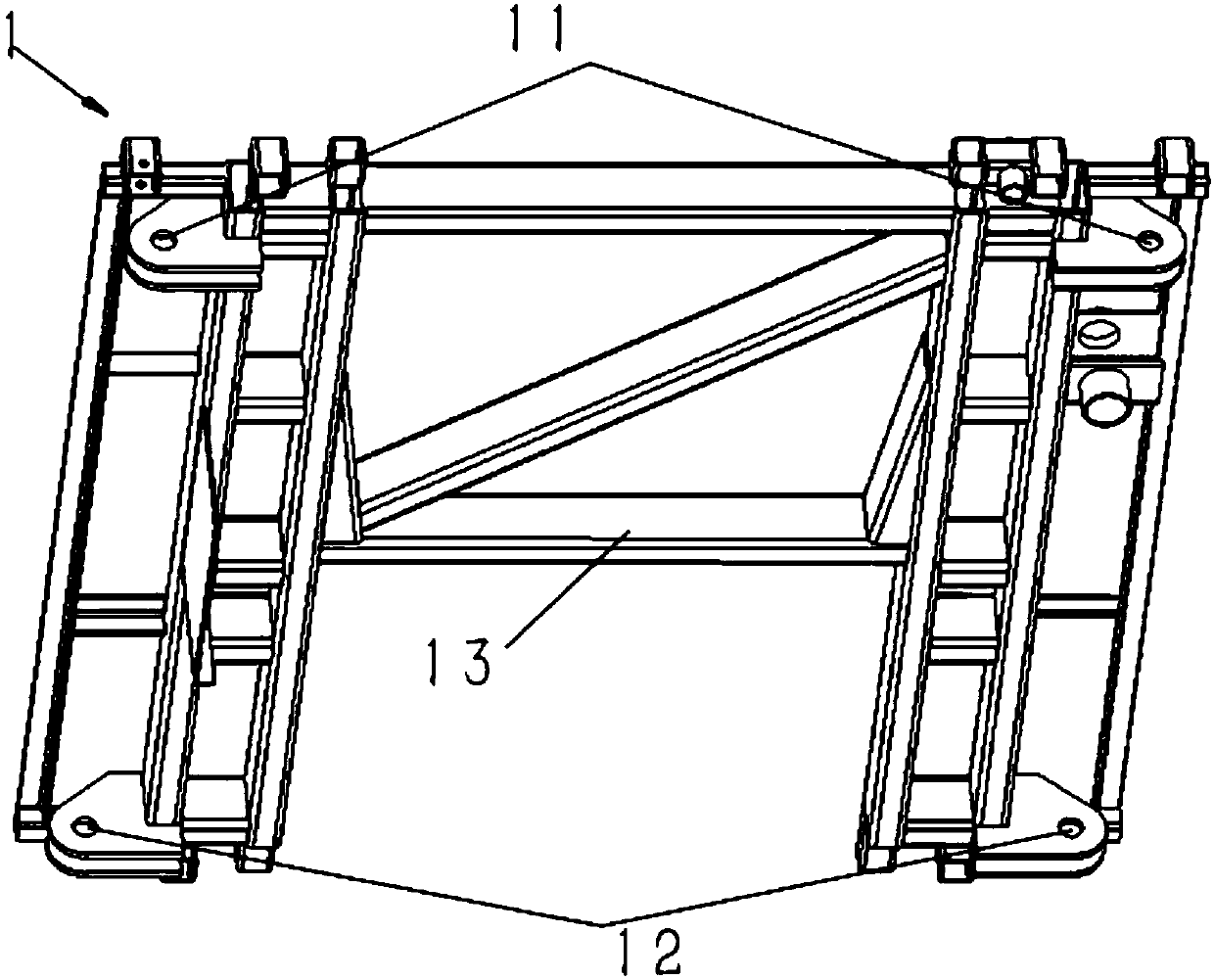 Welding tooling for the extended platform of the standard section of the lift