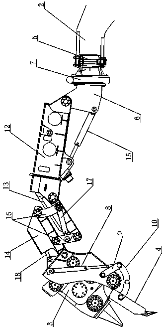 Crushing and excavation integral type backhoe loader