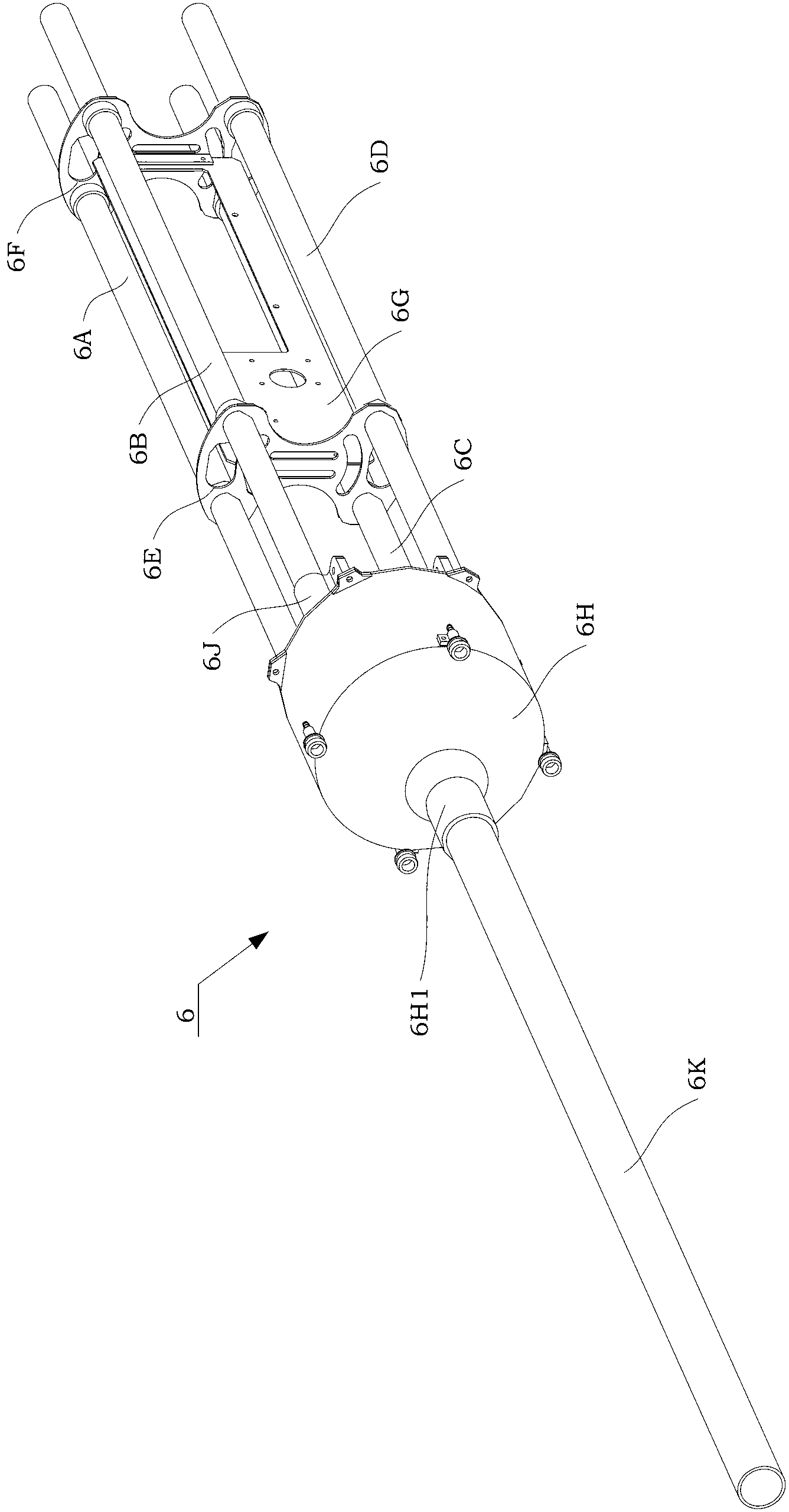 Erection girder body suitable for sea and air across amphibious unmanned aerial vehicle