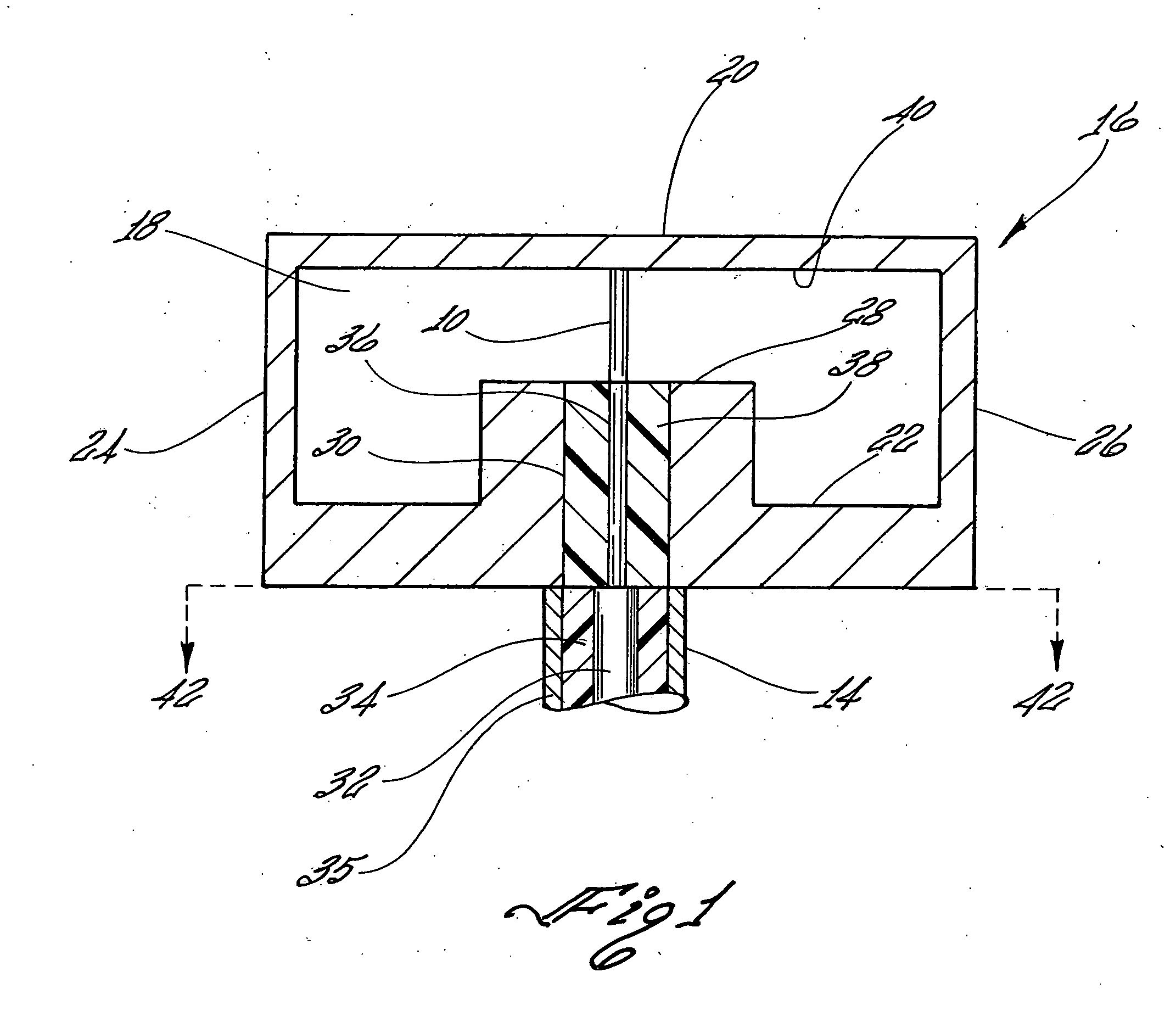 Matching feed partially inside a waveguide ridge