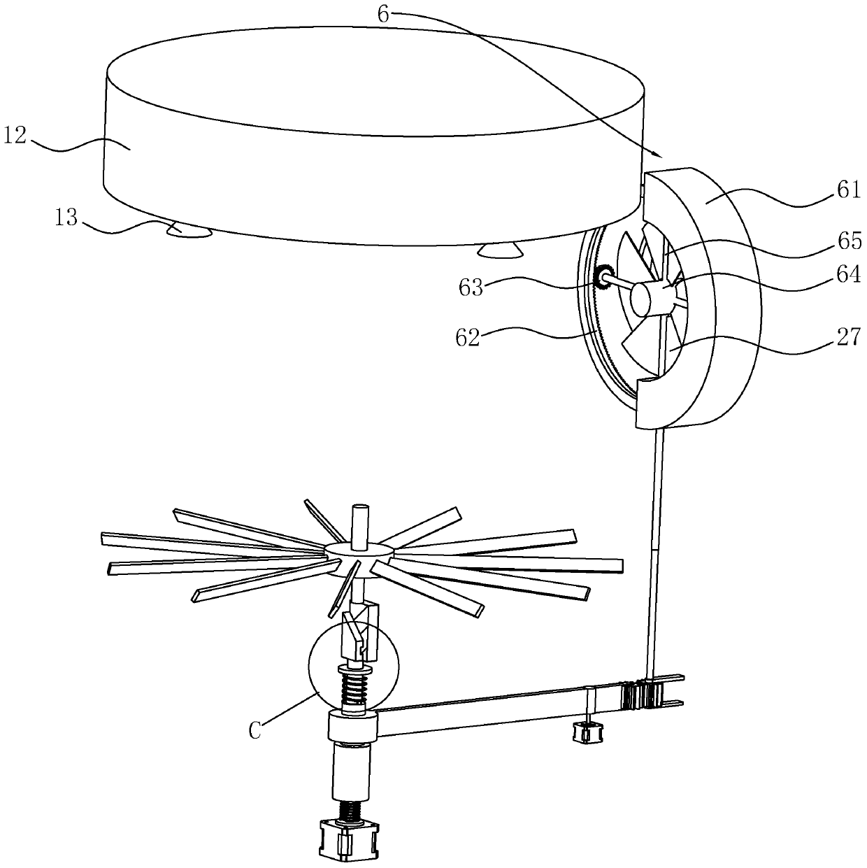 Biological treatment device for organic waste gas