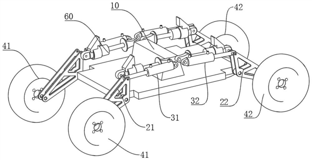 Adaptive suspension chassis frame, adaptive chassis and vehicle