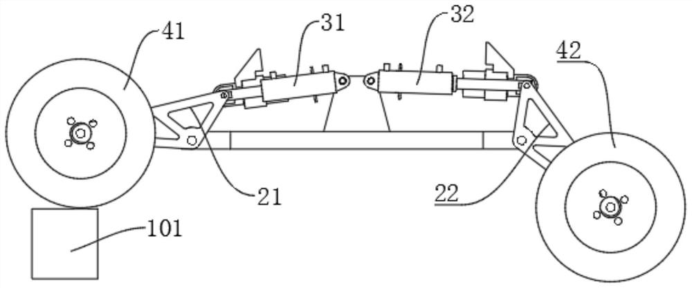 Adaptive suspension chassis frame, adaptive chassis and vehicle