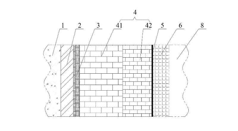 Sidewall structure of roasting furnace