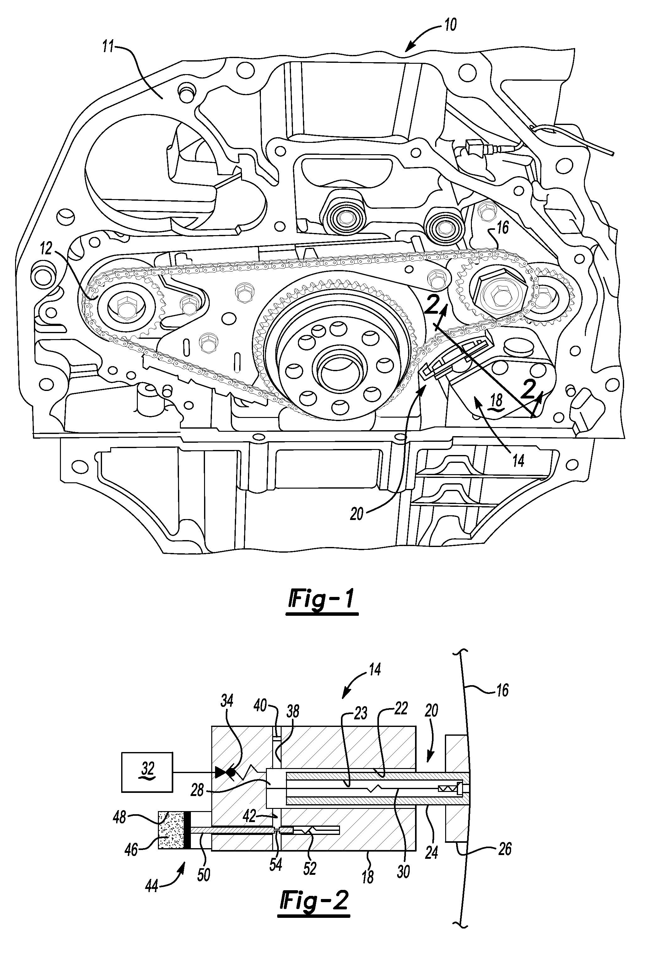 Chain tensioning apparatus with temperature-based leakdown