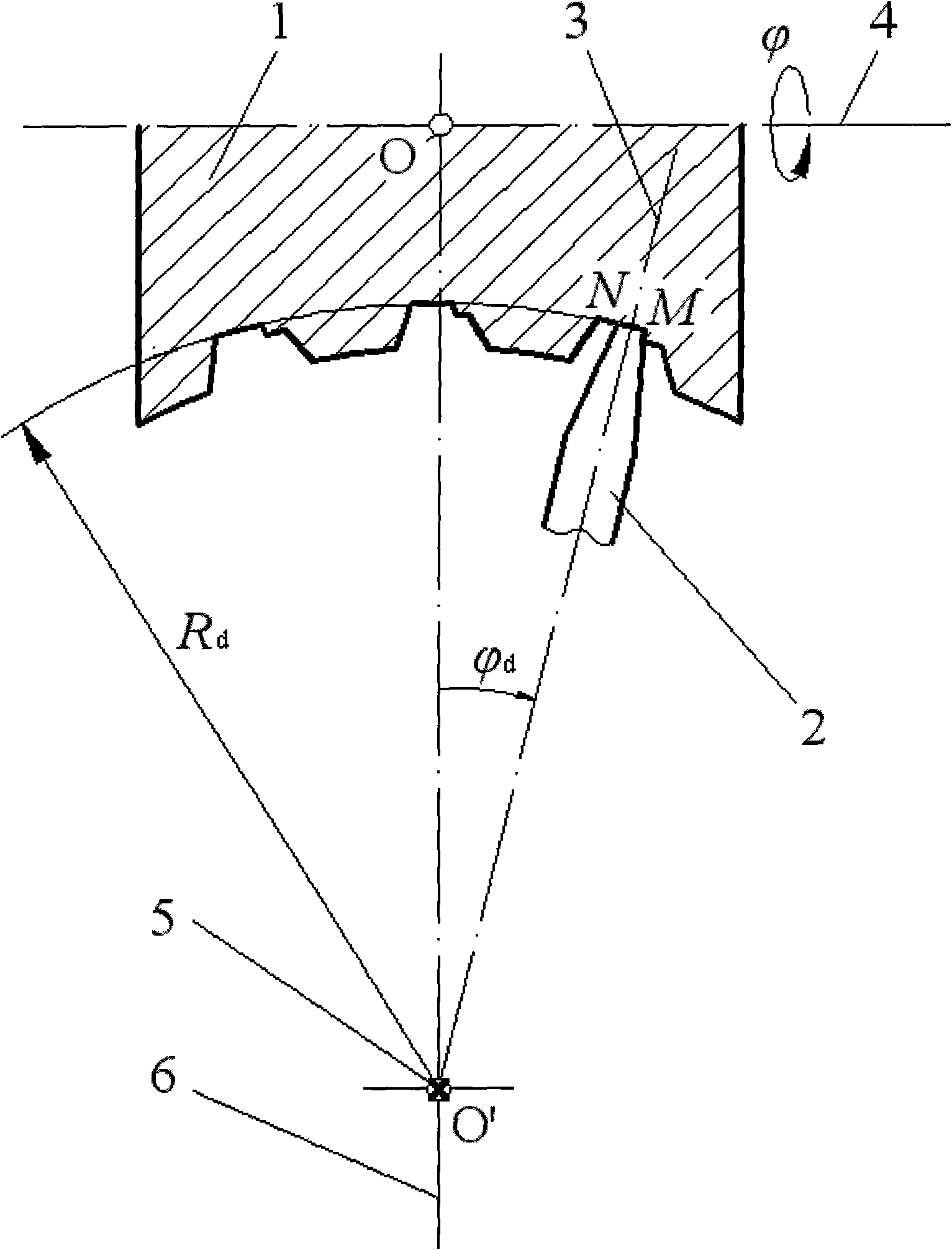 Rough machining method of helical surface of hourglass worm