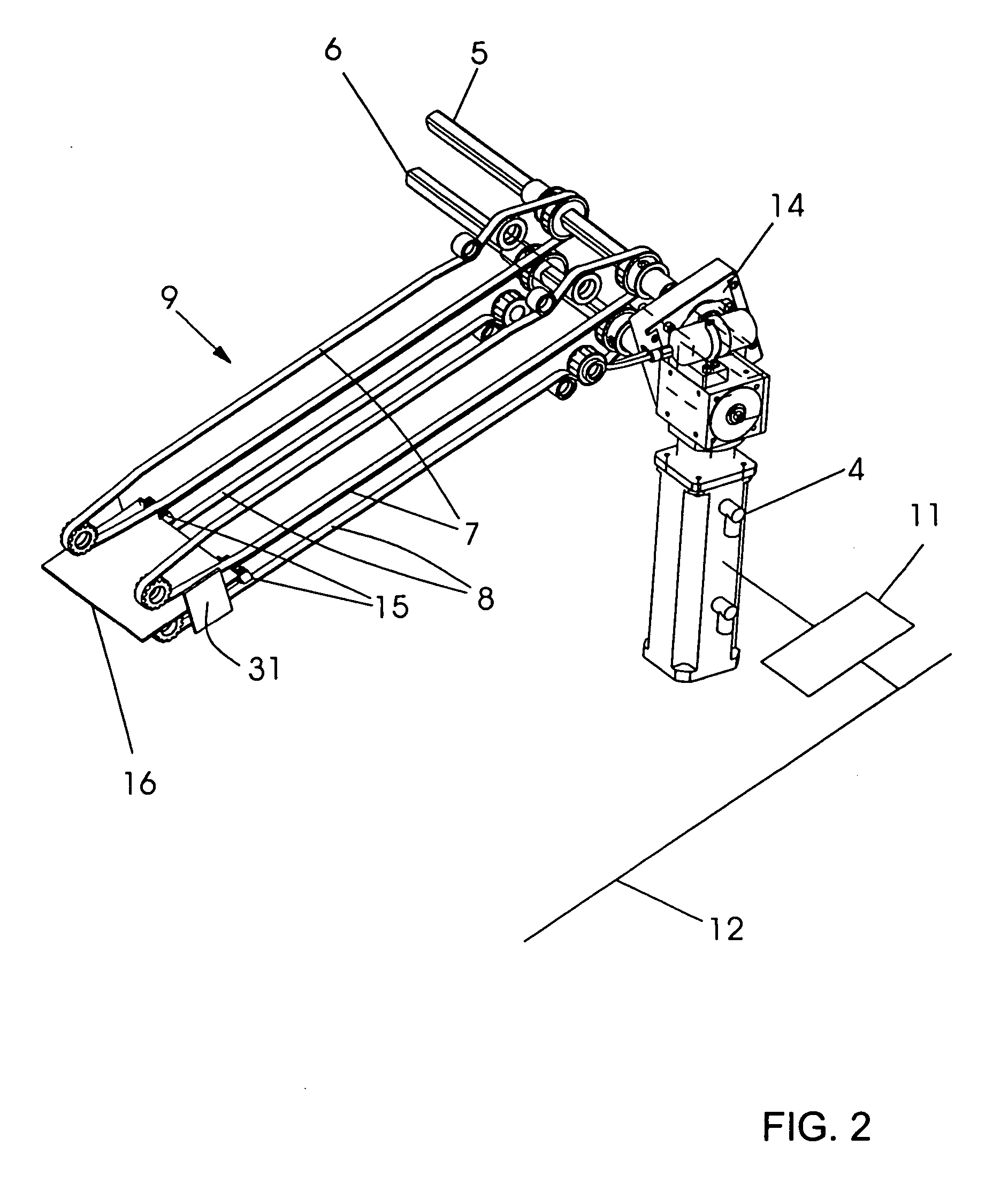 Device for three-sided cropping of products