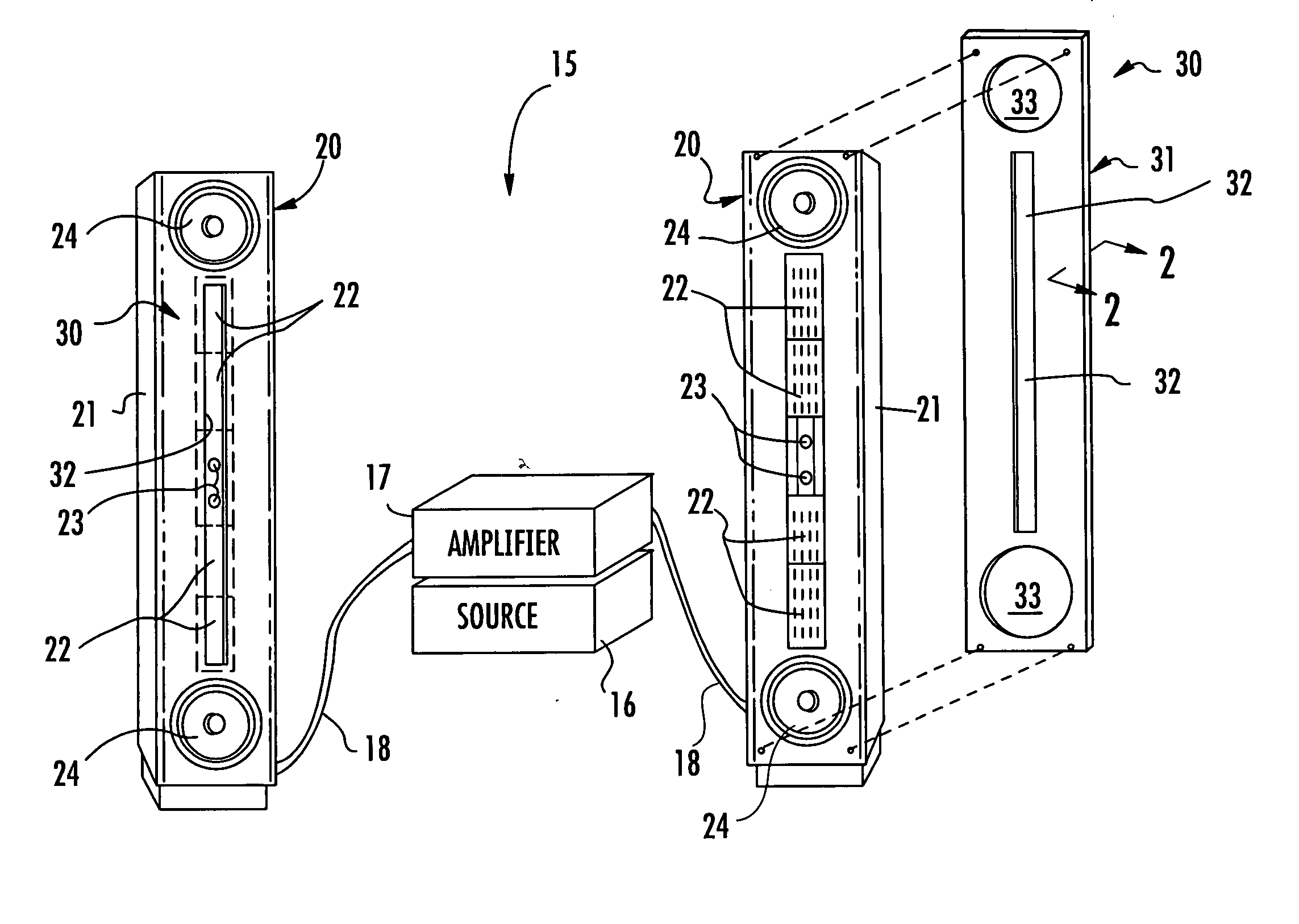 Loudspeaker including slotted waveguide for enhanced directivity and associated methods