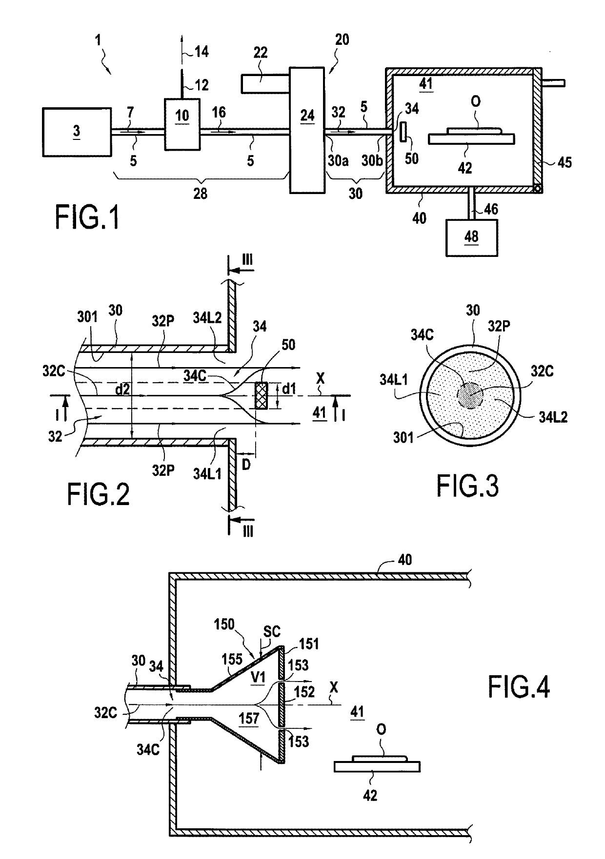 Device for sterilizing an object, the device having a stream deflector