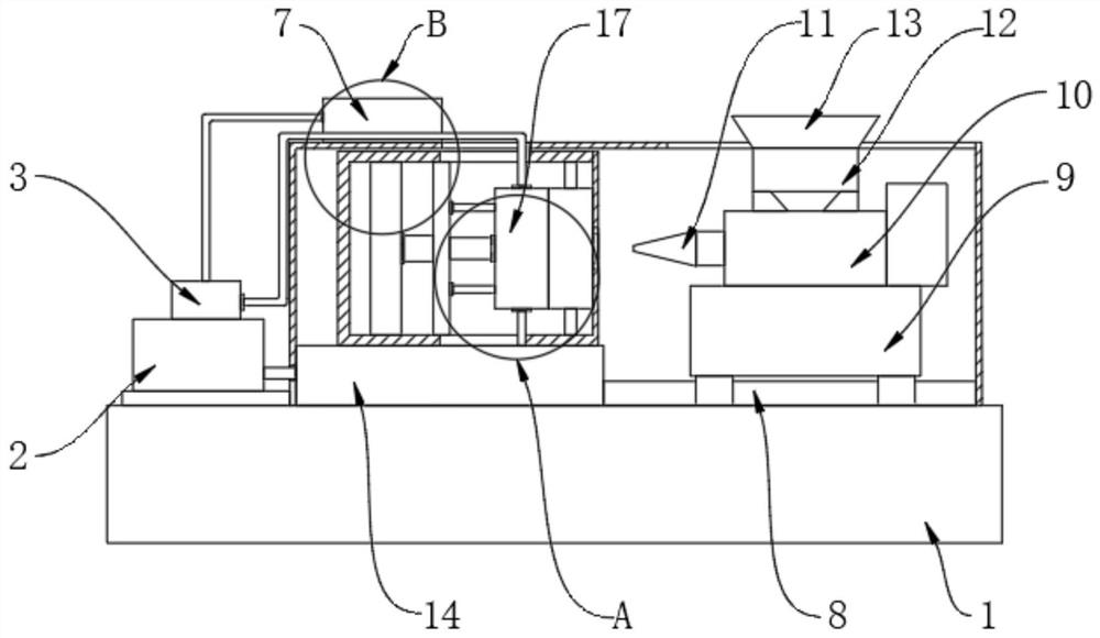 Washing machine plastic part injection mold with good self-heat-dissipation effect