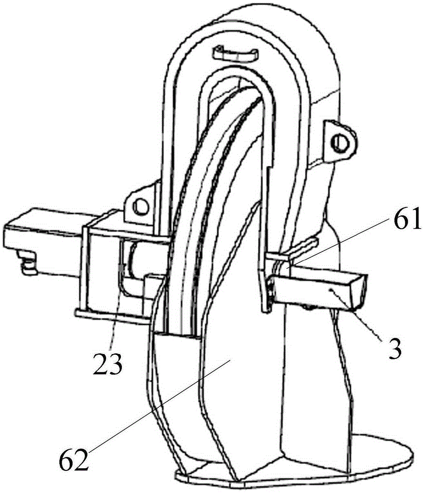 Tooling replacement device for steel wire rope poppethead and operation method of tooling replacement device