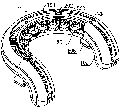 Internally circulating type shoulder and neck massager