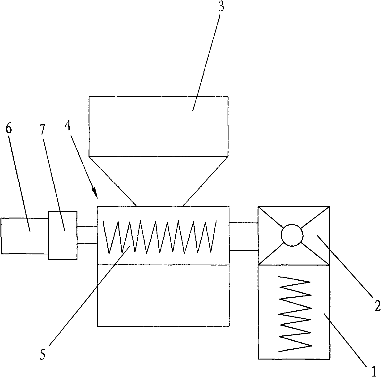 TPU film blowing machine provided with additional feeding machine