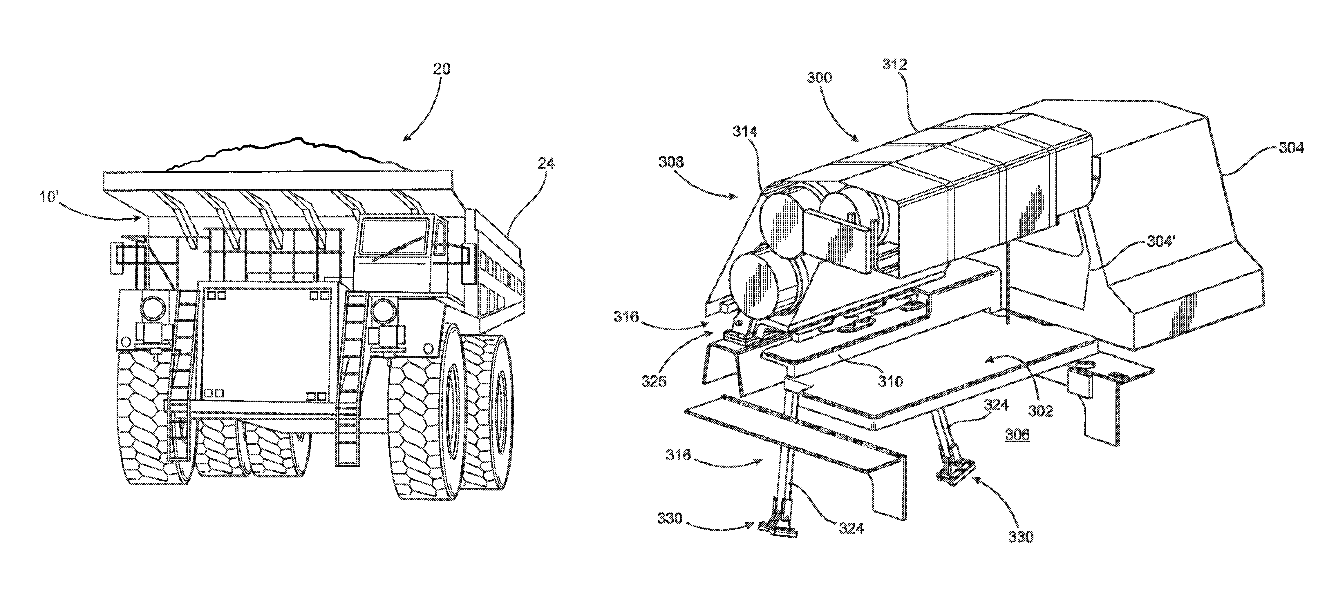 Modification of an industrial vehicle to include a containment area and mounting assembly for an alternate fuel