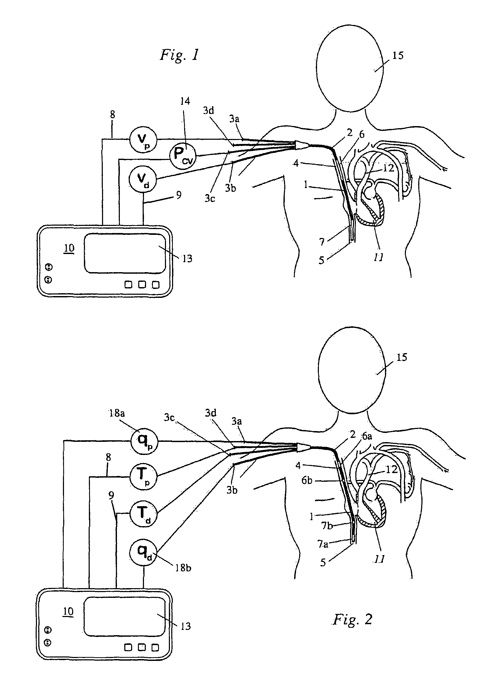 Central venous catheter assembly for measuring physiological data for cardiac output determination and method of determining cardiac output