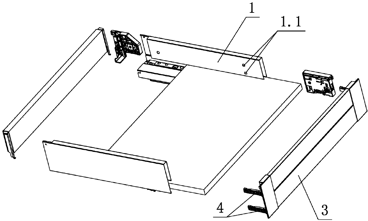 Disassembly and assembly structure for furniture drawer front panel