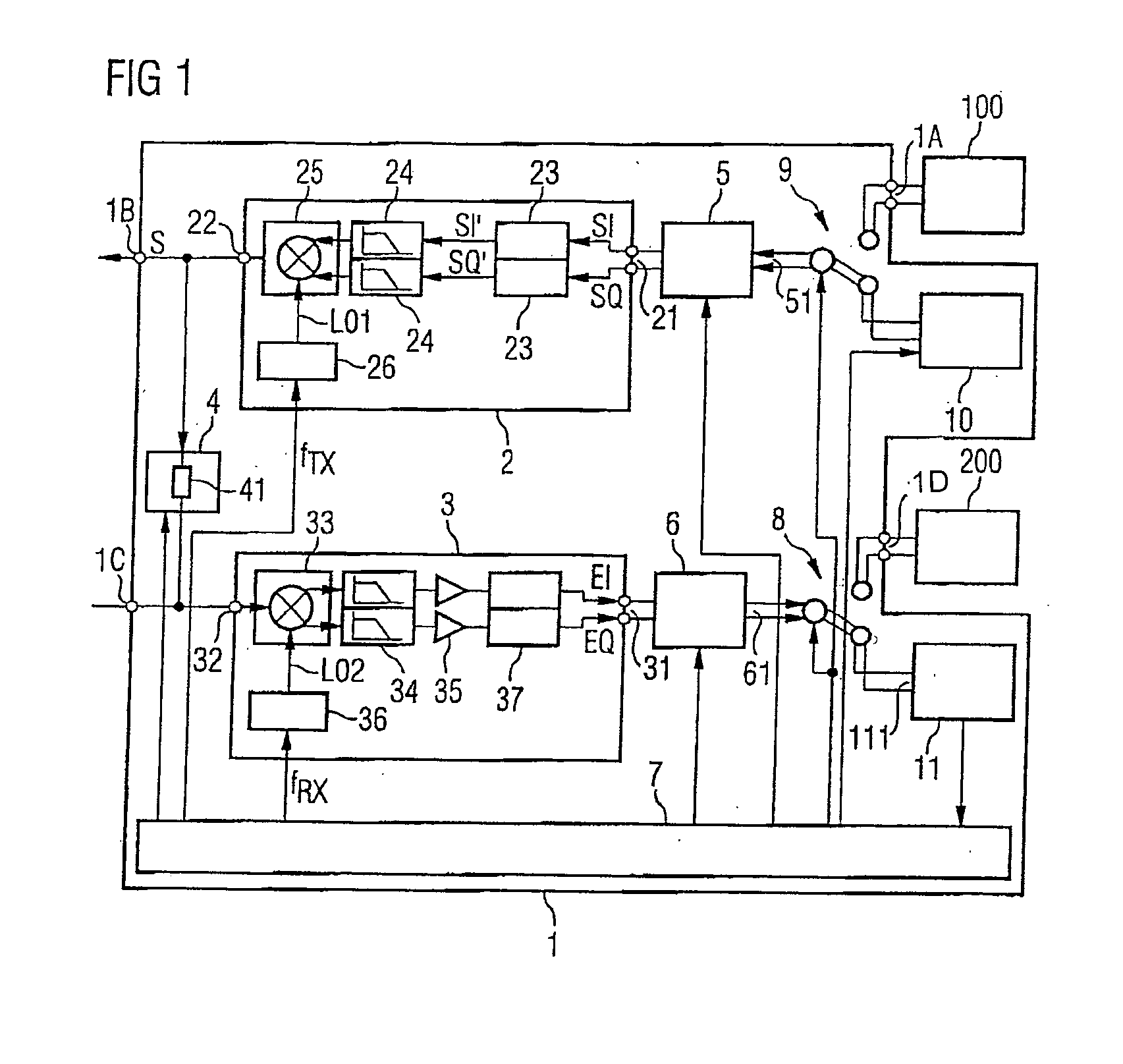 Transmission/reception arrangement and method for reducing nonlinearities in output signals from a transmission/reception arrangement