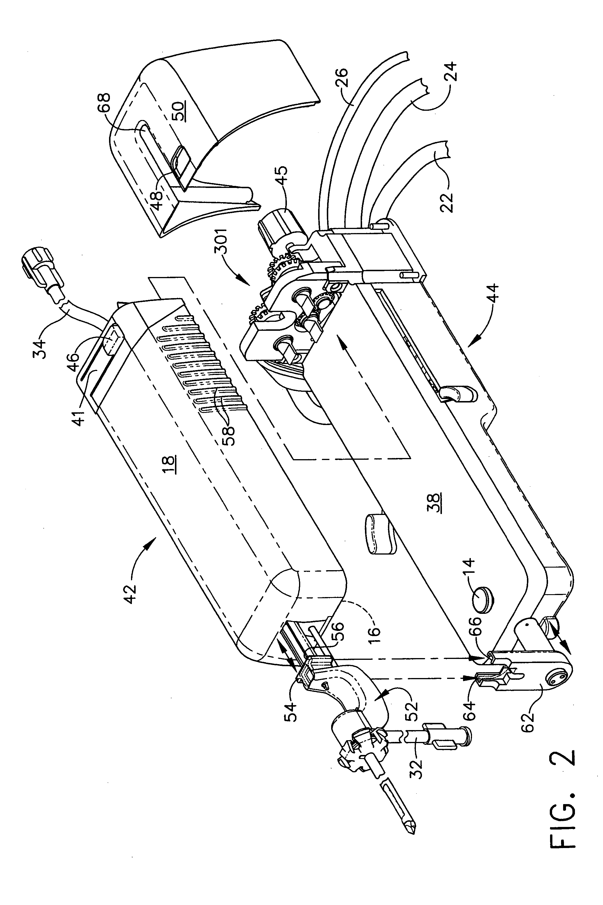 Surgical biopsy device having automatic rotation of the probe for taking multiple samples